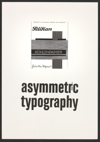 Klebeentwurf und Probedruck für den Schutzumschlag von Asymmetric Typography