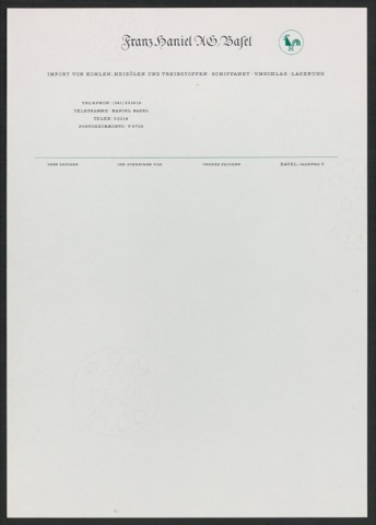 Briefbogen und Briefumschlag von Franz Haniel AG