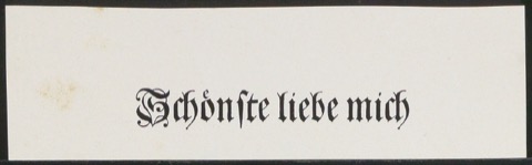Probedrucke von Druckklischees in Briefumschlag für Schönste, liebe mich