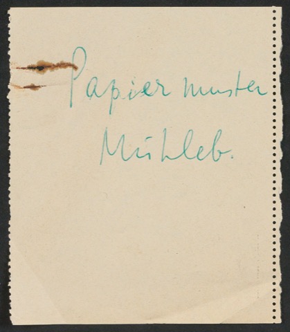 Papiermuster der Mühlebach AG für Geschäftsdrucksachen Freunde Alter Musik