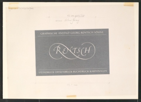 Reproduktionen und Fotokopien von Entwurf für Signet für Georg-Rentsch-Söhne [1950]