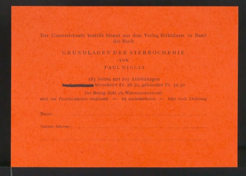 Konvolut Probedrucke von Bestellscheinen und Werbebeilagen für Birkhäuser
