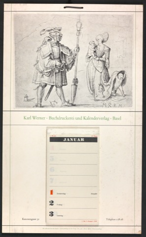 Wandkalender 1942 und 1944 für die Buchdruckerei und Kalenderfabrik Karl Werner