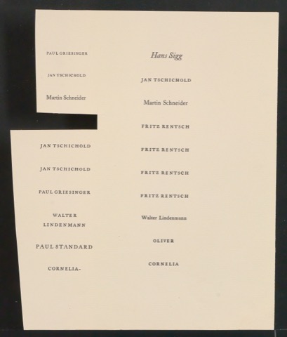 Konvolut Probedrucke und Satzvorlage für Exlibris