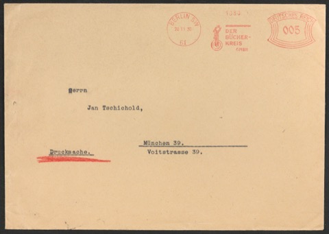 Sammlung von Briefumschlägen und Briefköpfen der Buchgemeinschaft Der Bücherkreis