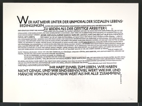 Klischee und Klischeeabzüge von Schriftübung mit einem Zitat von Romain Rolland