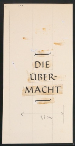 Entwurf von Rückenschild für Die Übermacht