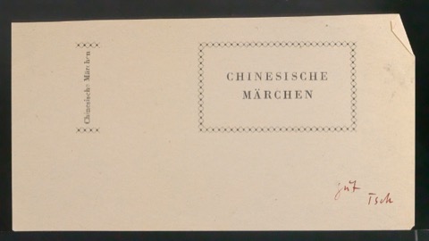 Probedruck für Rückenschild und Titelschild von Chinesische Märchen