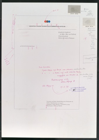 Korrekturfahne von Briefbogen für Graphia Hans Gundlach GmbH Bielefeld