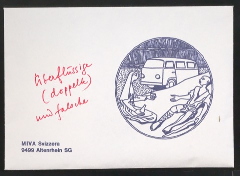 Briefumschlag mit Druckklischees für die Illustrationen von Der chinesische Stempel in Briefumschlag