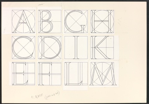 Zwei montierte Bögen mit Illustrationen aus Das Alphabet des Damianus Moyllus