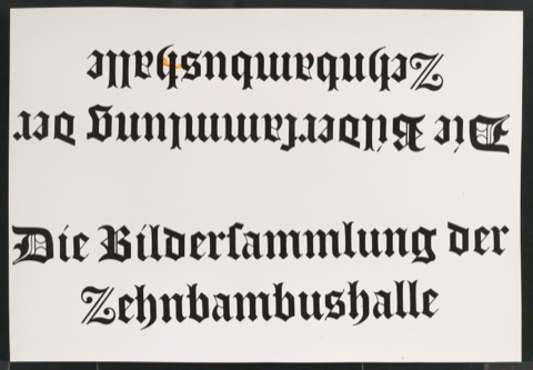 Entwürfe und Klischeeabzüge für den Titel von Die Bildersammlung der Zehnbambushalle