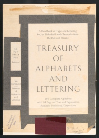 Montierte Druckfahne für Buchrücken und Titelschild von Treasury of Alphabets and Lettering