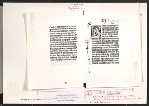 Klischeevorlage für die Abbildung einer mittelalterlichen Handschrift