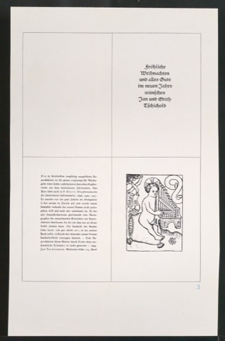 Probedruck für eine Illustration mit der Abbildung des Neujahrswunsches 1964