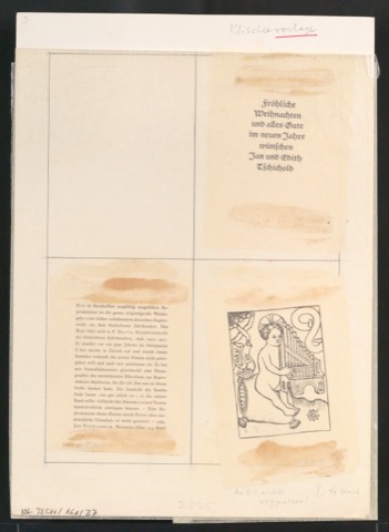 Klischeevorlage für Neujahrswunsch 1964