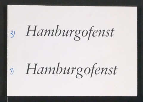 Probedrucke der Sabon in verschiedenen Schriftschnitten und Schriftgraden