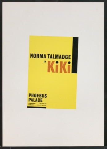 Probedruck einer Illustration mit der Darstellung des Phoebus-Plakates Kiki für Asymmetric Typography