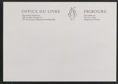 Briefbogen und Kurzbriefbogen für Office du Livre