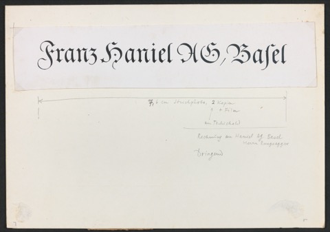 Montierter Probedruck für einen Briefkopf für Franz Haniel AG