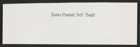 Probedruck für einen Briefkopf für Franz Haniel AG
