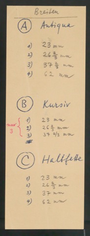 Notizen zur Schriftentwicklung von Sabon oder Garamond