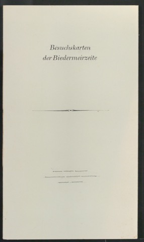 Blindband mit handgezeichneter Titelseite und Skizzen für Besuchskarten der Biedermeierzeit
