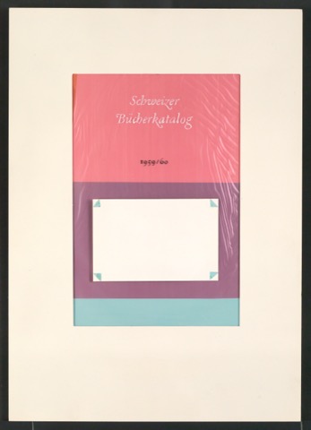 Auf Papier montierte Entwürfe für den Bucheinband von Schweizer Bücherkatalog 1959/60