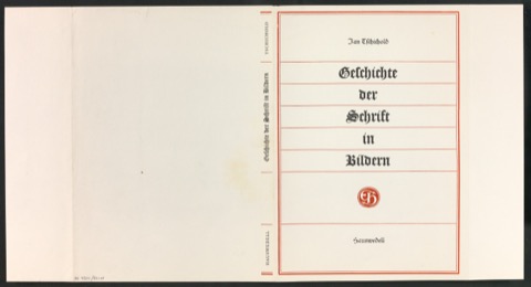 Probedruck für den Schutzumschlag von Geschichte der Schrift in Bildern, 4. Auflage