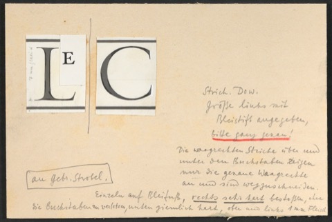 Klebeentwurf mit Anweisungen für Typographie zu Der chinesische und der japanische mehrfarbige Holztafeldruck, technisch