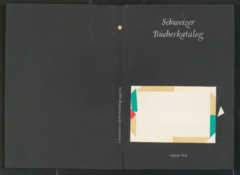 Entwurf für den Bucheinband von Schweizer Bücherkatalog 1959/60 um eine alte Ausgabe gelegt