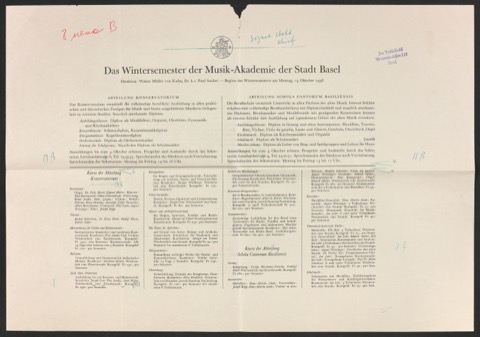 Wintersemester der Musik-Akademie der Stadt Basel