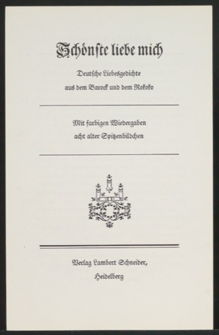 Werbeblatt für Schönste, liebe mich