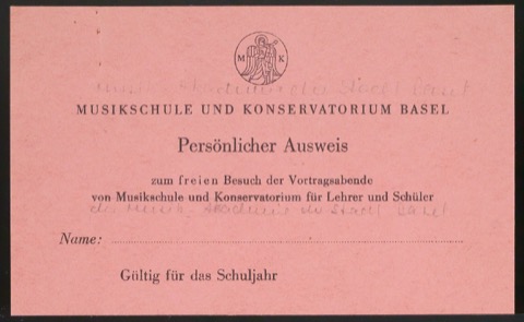 Entwürfe und Probedrucke zum Corporate Design für Musik-Akademie Basel