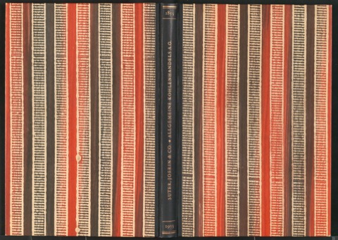 Einbanddecke für Festschrift zur Feier des einhundertjährigen Bestehens der Firmen Suter, Joerin & Co. und Allgemeine Kohlenhandels AG in Basel