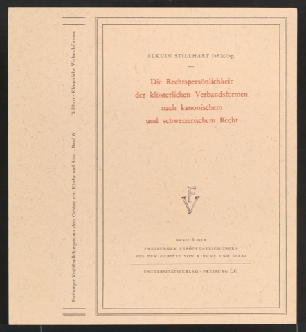 Probedruck für den Bucheinband von Die Rechtspersönlichkeit der klösterlichen Verbandsformen