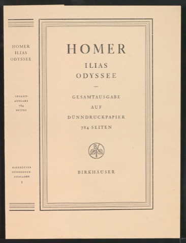 Titelblatt und Korrekturfahne Ilias und Odyssee