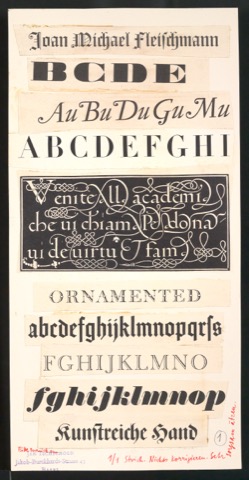Montierte Klischeevorlagen für Illustrationen von Meisterbuch der Schrift