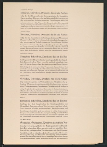 Testseiten mit verschiedenen Schriftschnitten