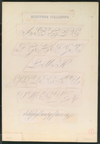 Montierte Klischeevorlage für eine Illustration von Meisterbuch der Schrift