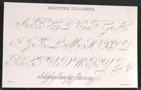 Klischee und Abzug für eine Illustration von Meisterbuch der Schrift
