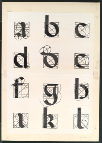 Korrigierte Fotokopien von Schrifttafeln Tagliente 1537 für Meisterbuch der Schrift