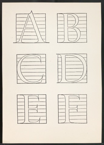 Probedrucke einer Bildtafel nach Vespasiano Amphiareo für Meisterbuch der Schrift