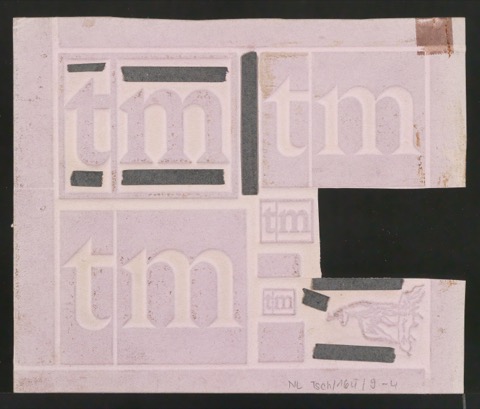 Papierstereotypie-Mater von Firmenzeichen TM für Typographische Monatsblätter