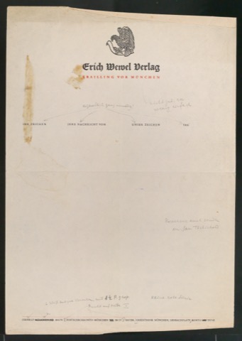 Entwurf von Briefbogen für Erich Wewel Verlag