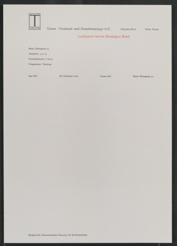 Briefbögen für Testor Treuhand- und Steuerberatungs AG