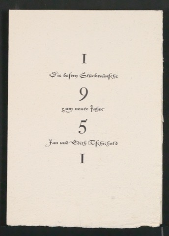 Probedrucke von Neujahrswunsch 1951