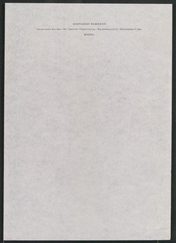 Briefbogen für Giovanni Panozzo, Architekt