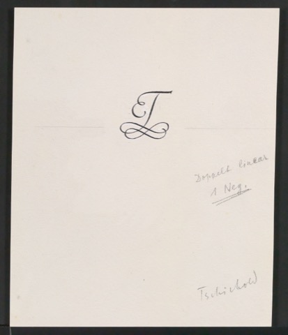 Entwürfe, Probedrucke und Klischeeabzüge von Signet für Briefbogen für Edith Tschichold