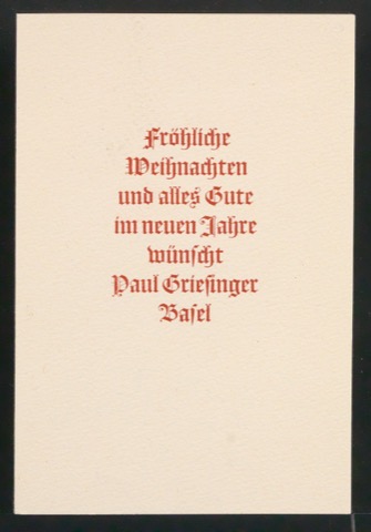 Neujahrswunsch für Paul Griesinger